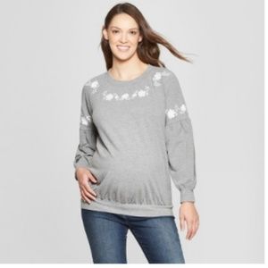 Maternity Embroidered Sweatshirt-#67-73